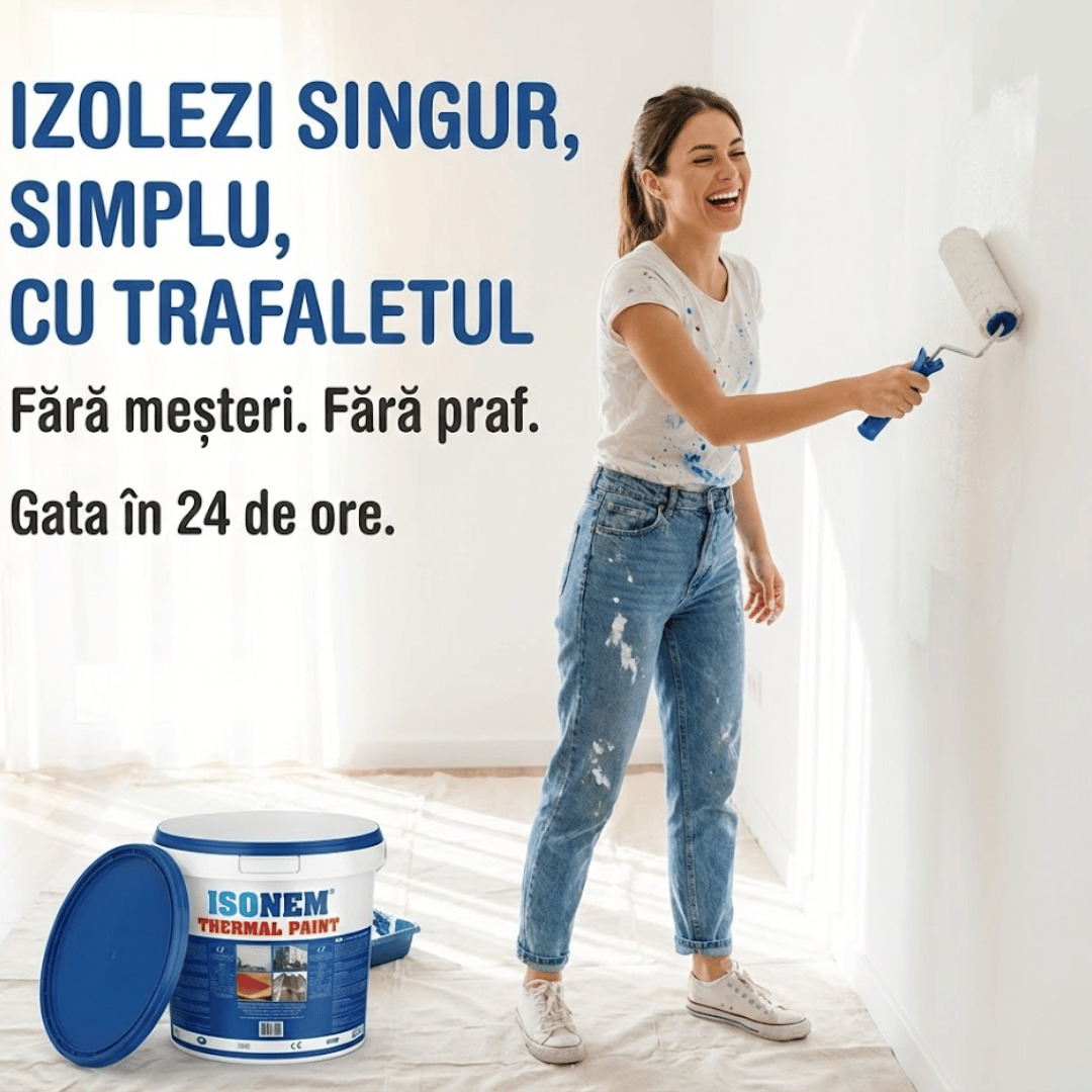 Vopsea Lavabilă - Albă - cu Izolație Termică și Fonică - THERMAL PAINT