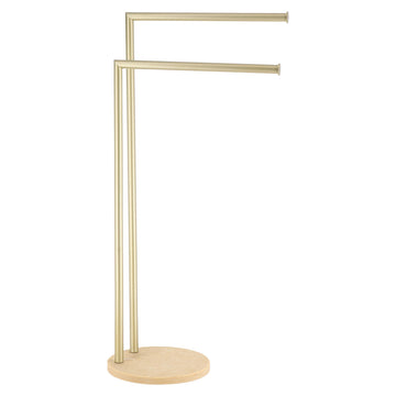 suport prosoape din metal și polirasină cu 2 bare – efect travertin